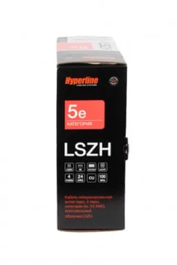 Кабель витая пара Hyperline UUTP4-C5E-P24-IN-LSZH-GY-100 (100 м)
