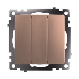Выключатель 3клавишный механизм STEKKER GLS10710802 250V 10А серия Катрин шампань 49174
