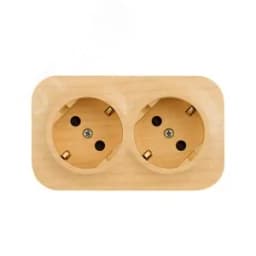 Quteo розетка двойная с заземлением с защитными шторками -16 A- 250 В IP 20 - Дерево LEGRAND