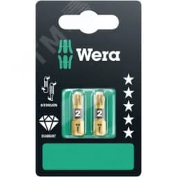 Бита биторсионная 851/2 BDC PH SB алмазное покрытие хвостовик 1/4 C 6.3 2 шт PZ 2X25 мм с держателем-еврослот