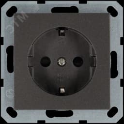 Розетка Schuko с защитными шторками 16A 250V~ 2P+T, цвет Мокко