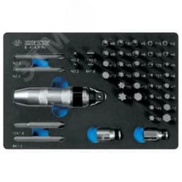 Набор вставок (бит) и ударная отвертка, ложемент, 43 предмета