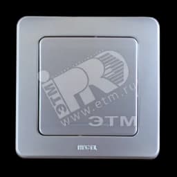 Выключатель одноклавишный скрытый с индикацией серебро 10А