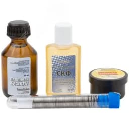 Набор для пайки № 2 (припой ПОС-61 с каниф. 10гр, каниф.сосн. 20гр, кислота паял. 30мл, флюс СКФ 30мл) FIT