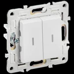 SKANDY Выключатель 2-клавишный с индикацией 10А SK-V09W арктический белый IEK