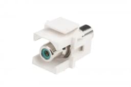 Вставка формата Keystone Jack с проходным адаптером RCA (зеленый) Hyperline KJ1-RCA/GN-D-WH