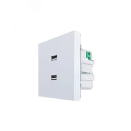 ZIMA Розетка 2-ая USB разъем белая LEZARD
