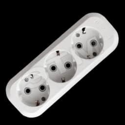 Розетка-колодка 3 поста наружная с заземлением ABS-пластик E303 Универсал