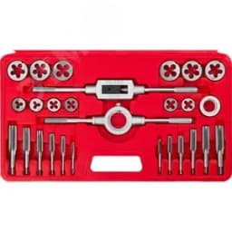 Набор метчиков и плашек в пластиковом боксе, сталь 9ХС 27 предметов 28123-H27 ЗУБР