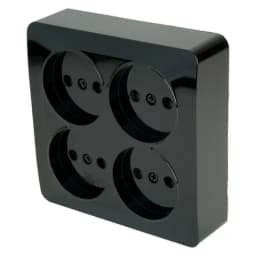 Розетка 4местная бз открытой установки квадрат STEKKER 250В 10А IP20 серия София черный MST1014S02 49321