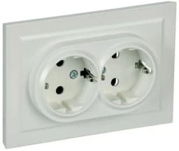 Розетка 2-м СП BRITE РС12-3-БрЖ 16А в сборе с заземл. без защ. шторок жемчуж. IEK BR-R21-16-K36-F