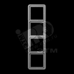 Рамка 4 поста универсальная серая JUNG