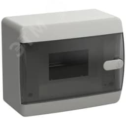 Корпус пластиковый навесной на 6 модулей ЩРН-П-6 IP41 UNION Compact черная прозрачная дверь