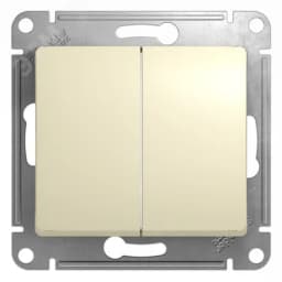 GLOSSA Выключатель двухклавишный в рамку бежевый схема 5
