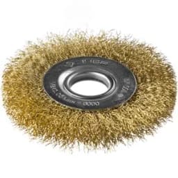 Щетка дисковая для УШМ, витая стальная латунированная проволока 0,3мм, 100х22мм "Профессионал".