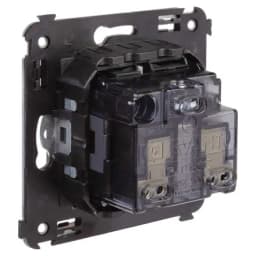 Розетка 1-м СП 2мод. Avanti «Черный матовый» 16А 2P+E защ. шторки механизм черн. DKC 4412003