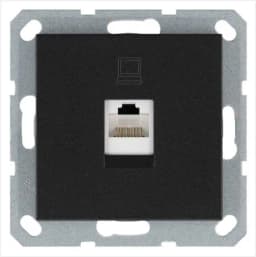 Розетка компьютерная 1-м RJ45 IP20 кат. 5E механизм антрацит Jasmart G6105B