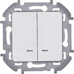 Выключатель двухклавишный с подсветкой/индикацией INSPIRIA 10 AX 250 В~ белый