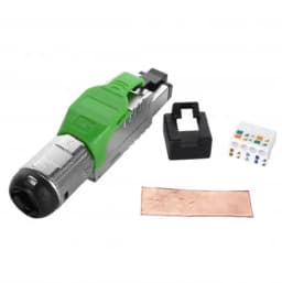 Разъем полевой оконцовки RJ-45 (8P8C) под витую пару Hyperline PLUE-8P8C-S-C6A-SH-GN