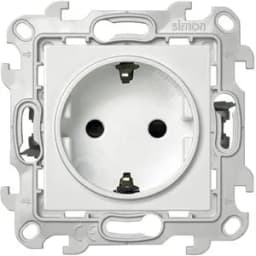 Розетка 2К+З с защитными шторками Push&Go, белый Simon