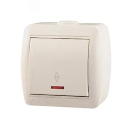 Ната Выключатель проходной с подсветкой белый Lezard