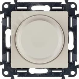 Valena LIFE Светорегулятор с поворотной ручкой универсальный 300Вт без нейтрали С лицевой панелью Слоновая кость