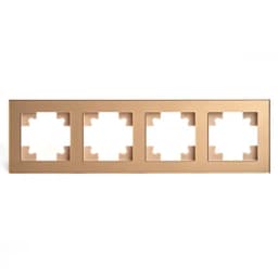 Рамка 4местная стекло STEKKER GFR00700408 серия Катрин золото 49038