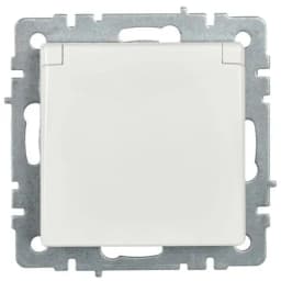 Розетка BRITE РСбш10-3-БрБ 16А IP20 с заземл. защ. шторки с крышкой механизм бел. IEK BR-R16-16-K01