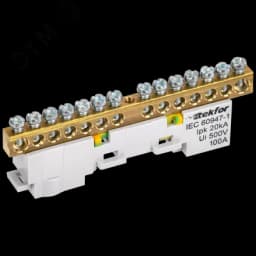 TEKFOR Шина PE земля неизолированная на универсальном держателе 6х9-14-Ж IEK