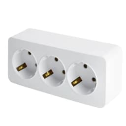 Розетка 3местная сз открытой установки STEKKER 250В 16А IP20 серия София белый MST161301 49306