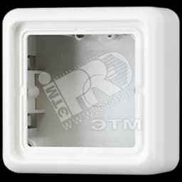 Коробка с рамкой накладная 1 пост белая