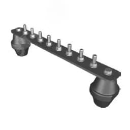 Шина уравнивания потенциалов 40х5, 12 подключений с помощью крепежных болтов М8. Материал - медь. МШ-925-М OSTEC