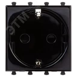 Avanti Розетка "Черный квадрат", 2P+E, с защитными шторками, 2 модульная