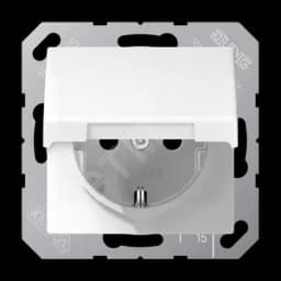 SCHUKO-розетка с откидной крышкой и защитой от детей, белая