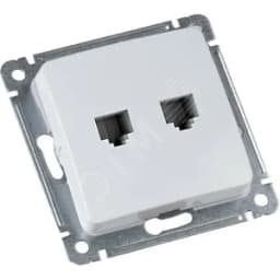 MASTER Розетка компьютерная на два присоединения, скрытой установки, в рамку, белый