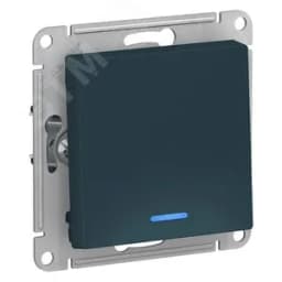 Выключатель одноклавишный ATLASDESIGN с подсветкой схема 1а 10АХ механизм изумруд Systeme Electric