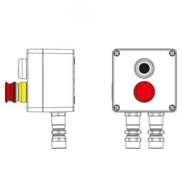 Взрывозащищенный пост управления из алюминия CPE-A-12-(1xP1B(11)-1xP3E(11))-2xKA2MHK(C)1Ex d e IIC Т5 Gb / Ex tb IIIC T95°C Db IP66