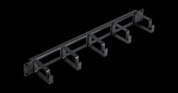 Кабельный органайзер с металлическими кольцами, с отверстиями, 60 мм, 2 шт. NIKOMAX NMC-OK600H-1U-BK-2