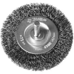 Щетка дисковая для дрели, витая стальная проволока 0,3мм, 75мм "Профессионал". ЗУБР