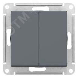 ATLASDESIGN 2-клавишный ВЫКЛЮЧАТЕЛЬ с самовозвратом, сх.2, 10А, механизм, ГРИФЕЛЬ