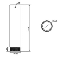 Удлинитель (220 мм) к потолочному кронштейну RVi-380BH RVi-BHL