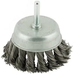 Кордщетка чашечная, со шпилькой, стальная витая проволока 65 мм