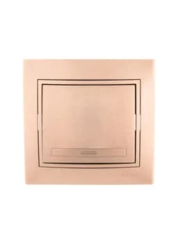 Выключатель 1-кл. СП Mira 10А IP20 со вставкой свет. корич. перламутр. LEZARD 701-3131-100