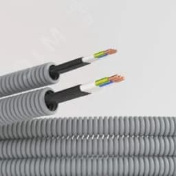 Электротруба ПВХ гибкая гофр. д.20мм, цвет серый, с кабелем ВВГ-Пнг(А)- LS3х2,5мм? Конкорд, 100м
