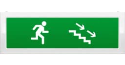 Оповещатель световой КРИСТАЛЛ-12 (Человек лестница вправо вниз, (ПИКТ.), (зеленый))