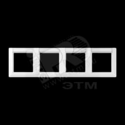 Рамка 4 поста горизонтальная с полем для надписи белая JUNG