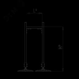 Опорная конструкция для горизонтальных прямоугольных воздуховодов и металлических лотков кабеленесущих систем TECHNORAPTOR FOOT 350х1000 КМ-профиль
