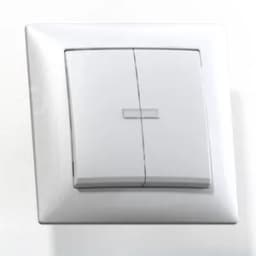 СЕЛЕНА Выключатель скрытой установки двухклавишный со светоиндикацией 10А С510-397,белый