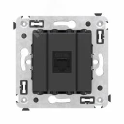 Avanti Компьютерная розетка RJ-45 без шторки в стену, кат.6А одинарная, Черный матовый