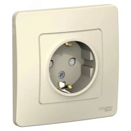 BLANCA скрытой установки розетка с заземлением со шторками, 16А, 250В, молочный BLNRS001112 Systeme Electric
